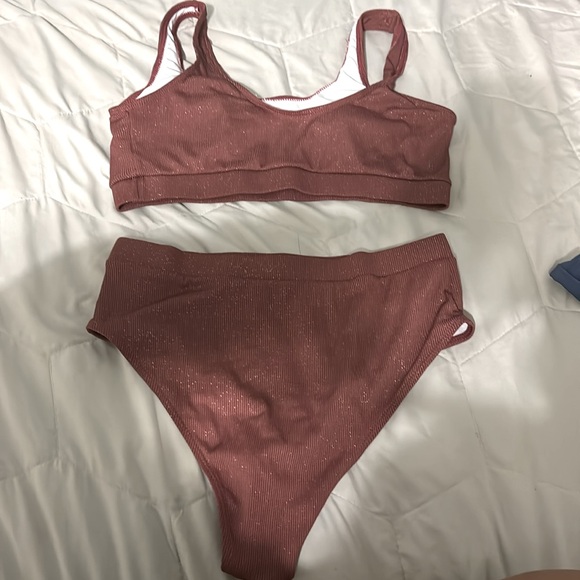 Brown High Rise Swim Set - Picture 2 of 3